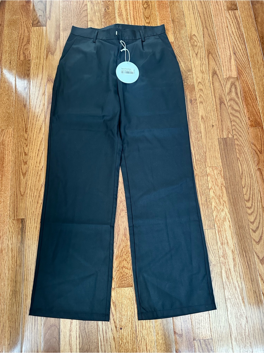 Black Straight-Leg Dress Pants